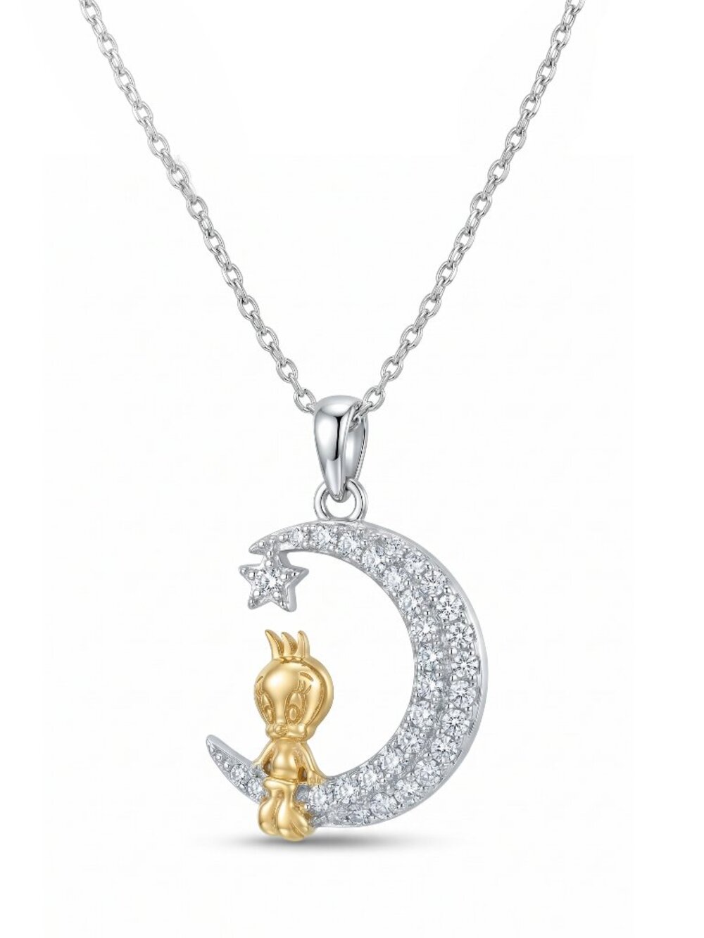 Tweety Bird Moon and Star Necklace, Looney Tunes × Charmed Aroma